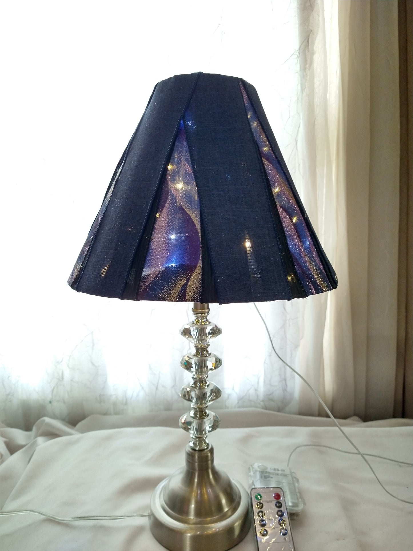 Navy Celestial Design Lampshade   Uno Fitter   8.5" H