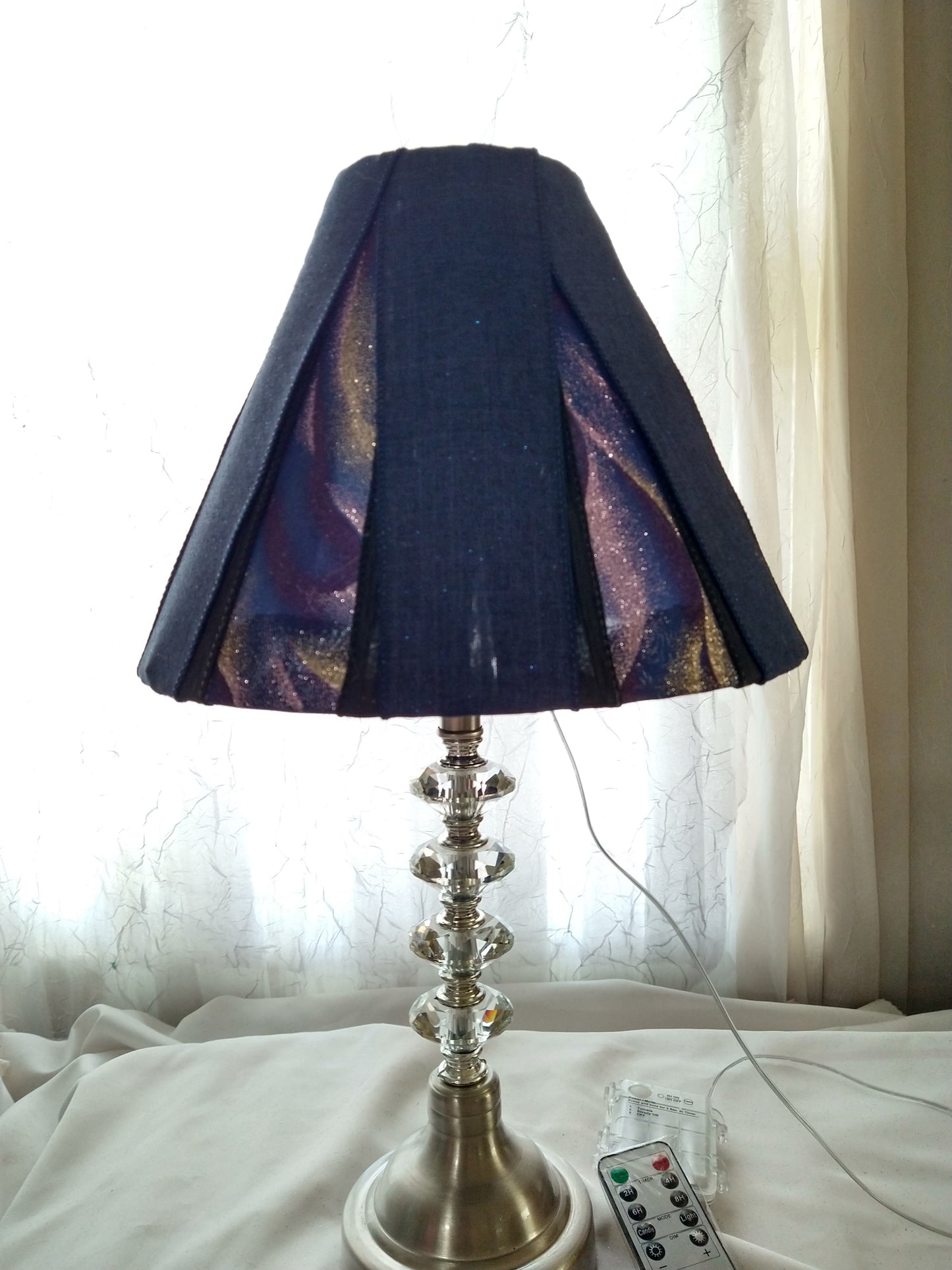 Navy Celestial Design Lampshade   Uno Fitter   8.5" H