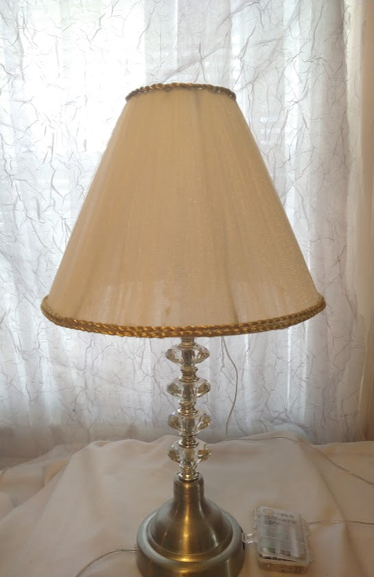 Off White Tulle with Gold Rope Trim Lampshade  w/Uno Fitter   8.5"H