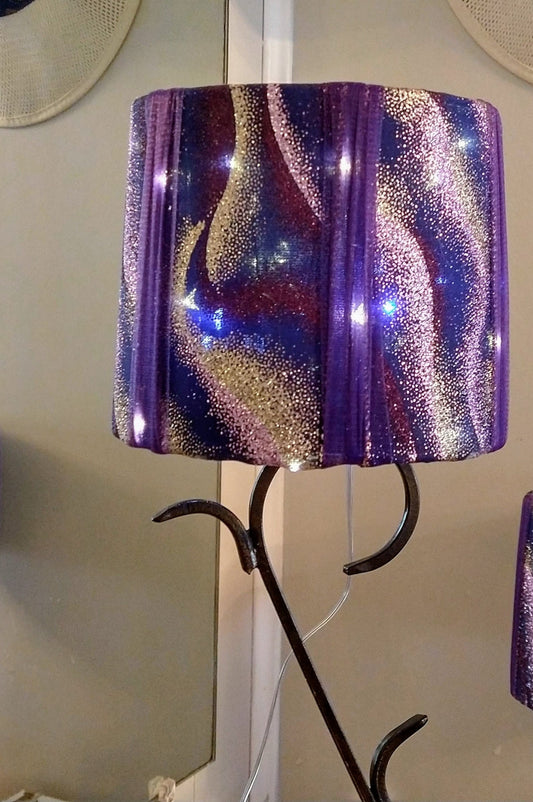 Purple Gold and Maroon Celestial Glitter Lampshade 5' clip on