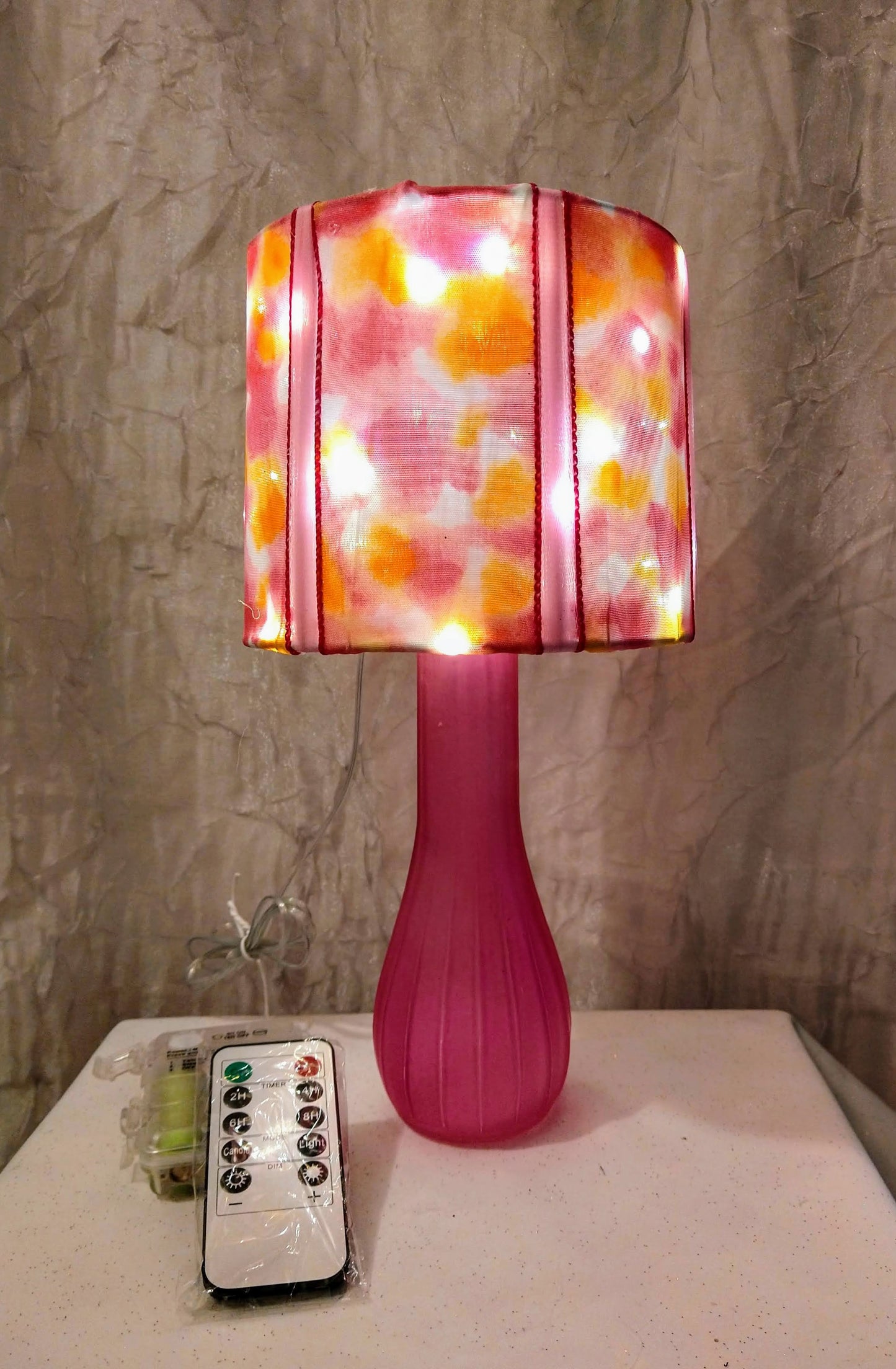 Pink Orange Cream Sherbet Colored Lampshade 5" Clip on