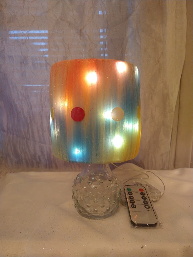 Pastel Sparkles 5" Lampshade with Iridescent Circles   Clip On