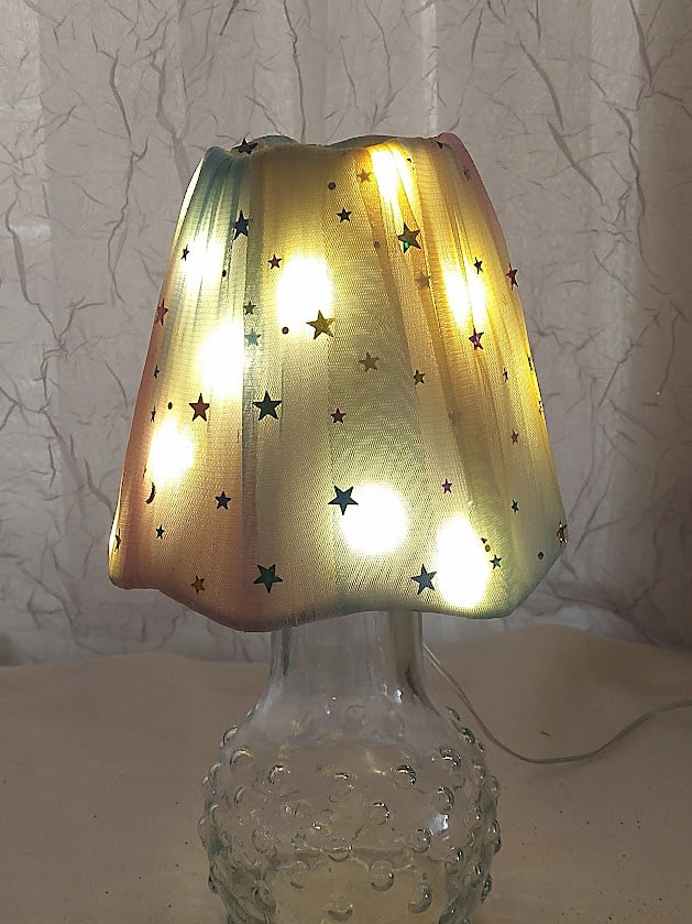 Pastel Tulle with Tiny Stars Lampshade  5" H  Clip On