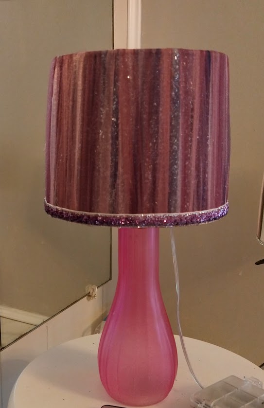 Purple Multi Sparkle Lampshade with Multi Color Trim  5" Clip on