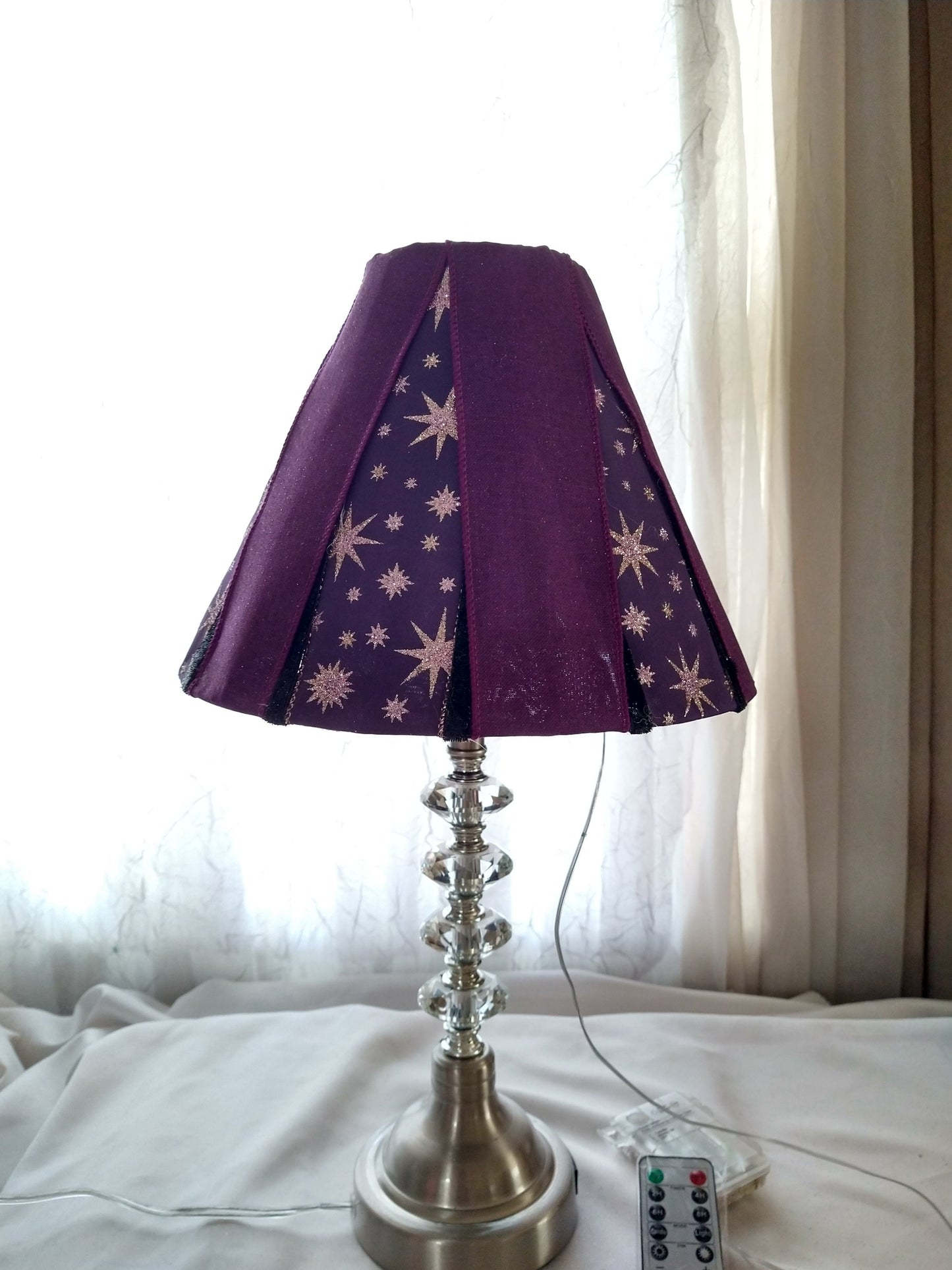 Purple Starry Night Design Lampshade   Uno Fitter   8.5" H