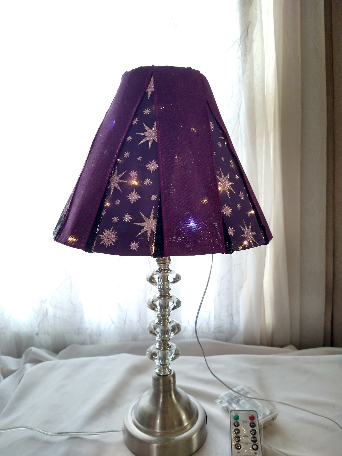 Purple Starry Night Design Lampshade   Uno Fitter   8.5" H