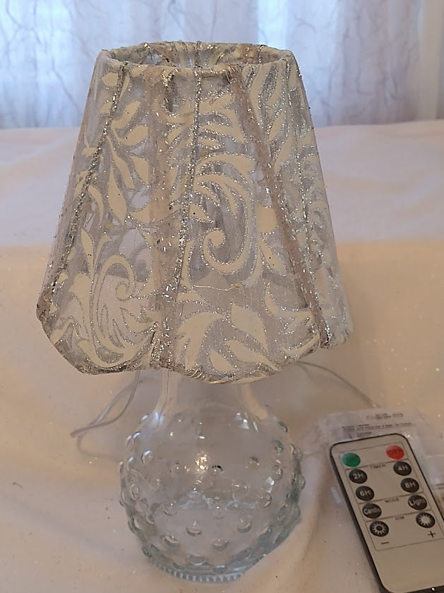 Silver Scroll Ribbon Lampshade  5" Clip On