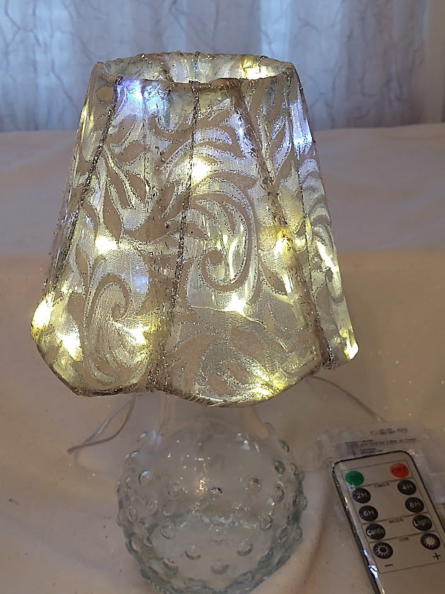 Silver Scroll Ribbon Lampshade  5" Clip On