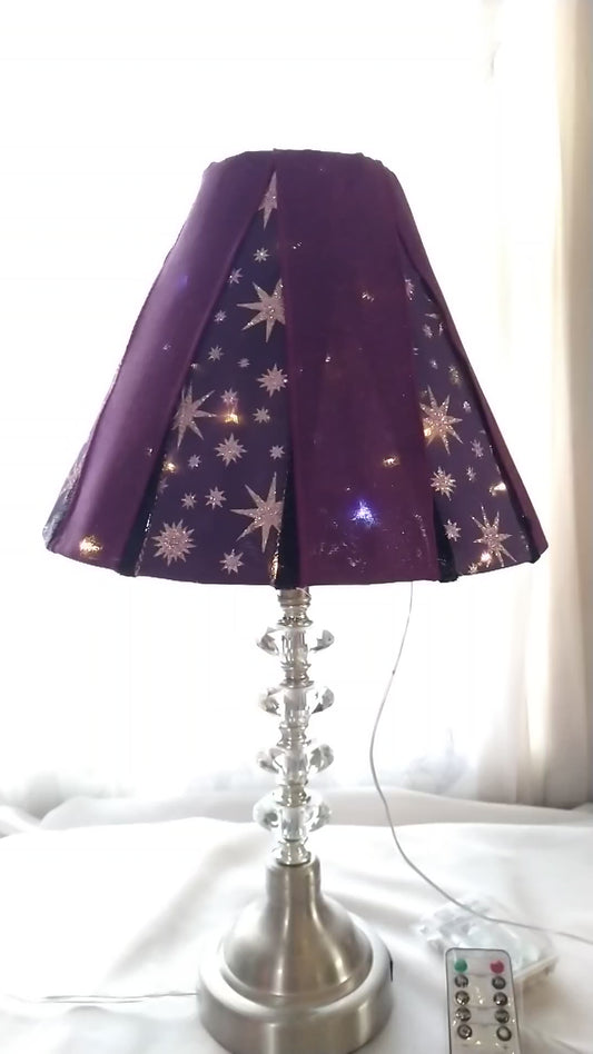 Purple Starry Night Design Lampshade   Uno Fitter   8.5" H