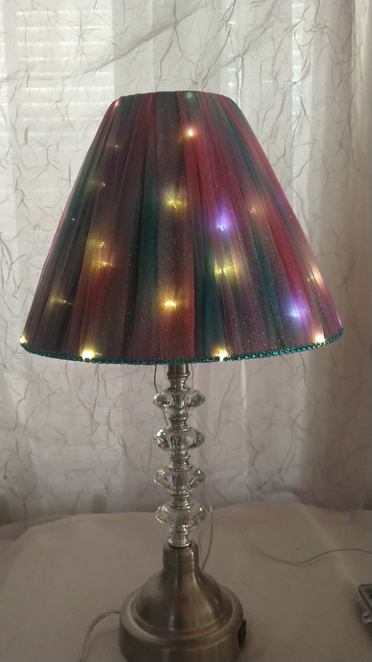 Sparkling Mixed Blue and Pink Lampshade   w/Uno Fitter  8.5"H